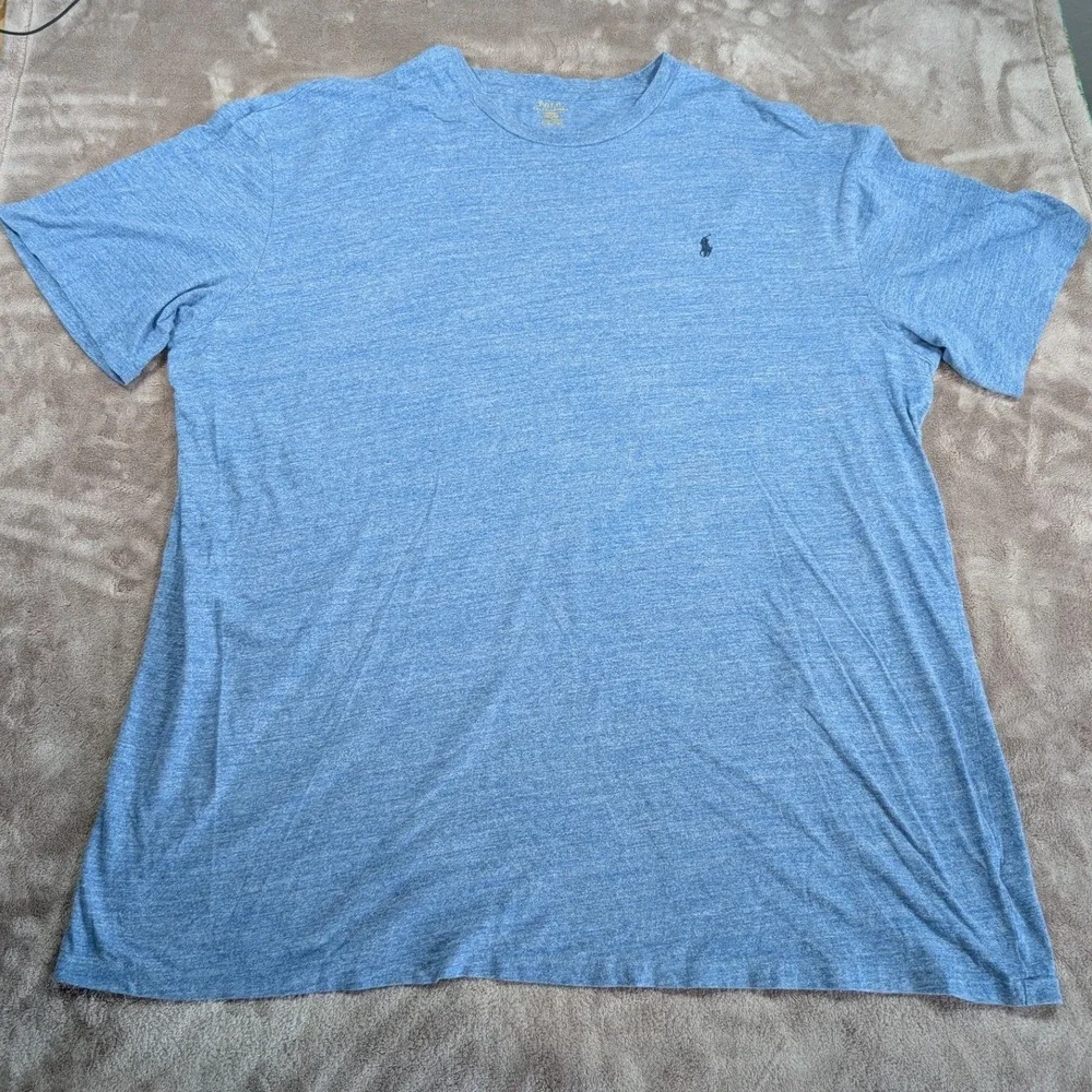 Polo Ralph Lauren T-Shirt Mens 3XL Tall Blue Heathered Short Sleeve Pony Logo